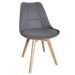 Καρέκλα Τραπεζαρίας Bianca 10.0085.S (Σετ 4τμχ) 49Χ53Χ82cm Grey Ξύλο,Ύφασμα