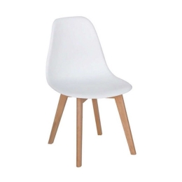 Καρέκλα Τραπεζαρίας Loft Plus (Σετ 4τμχ) 46Χ53Χ81cm White Ξύλο,Πολυπροπυλένιο