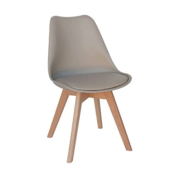Καρέκλα Τραπεζαρίας Logan Plus 10.0017.S (Σετ 4τμχ) 58Χ49Χ82cm Cappuccino Ξύλο,Πολυπροπυλένιο,Τεχνόδερμα