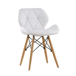 Καρέκλα Τραπεζαρίας Margo 10.0066.S (Σετ 4τμχ) 47X53X72cm White Ξύλο,Τεχνόδερμα