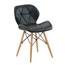 Καρέκλα Τραπεζαρίας Margo 10.0068.S (Σετ 4τμχ) 47X53X72cm Black Ξύλο,Τεχνόδερμα