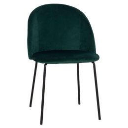 Καρέκλα Clara HM8545.03 50x50x80cm Dark Green-Black Βελούδο, Μέταλλο