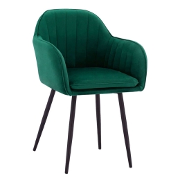 Πολυθρόνα Shara HM8726.03 58x60x85cm Black-Green Βελούδο, Μέταλλο