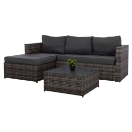 Σαλόνι Κήπου (Σετ 2Τμχ) HM5816.01 206x140x63cm Grey 4 Θέσεων
