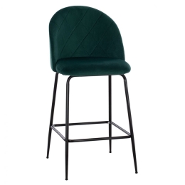 Σκαμπό Μπαρ Odell HM8732.13 45x53x98cm Black-Green Βελούδο, Μέταλλο