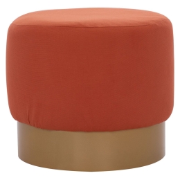 Σκαμπό Vinde HM9260.02 Φ40x35cm Coral-Gold Μέταλλο,Ύφασμα,Ξύλο
