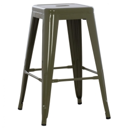 Σκαμπό Melita HM8573.03 43x43x67cm Olive Μέταλλο