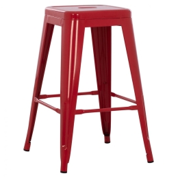 Σκαμπό Melita HM8573.04 43x43x67cm Red Μέταλλο