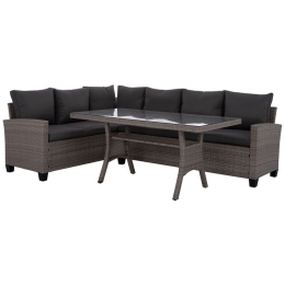 Σαλόνι Κήπου (Σετ 2Τμχ) HM5756.01 236x67/180x80cm Grey 5 Θέσεων