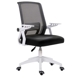 Πολυθρόνα Γραφείου A1180W 01.0373 56x60x88/96cm Black-White