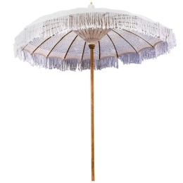 Ομπρέλα Μακραμέ Μπαλινεζική HM6035.01 Φ200x250cm Teak Beige