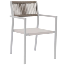 Πολυθρόνα Επαγγελματική Με Πλάτη HM5893.02 57x61x83cm Rattan White