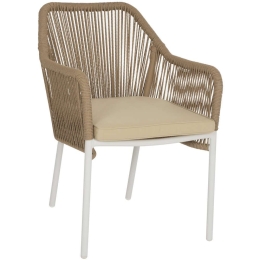 Πολυθρόνα Με Σχοινί Wicker HM5855.01 56x66x82cm White-Beige