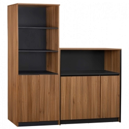 Βιβλιοθήκη Γραφείου Supreme HM11371 (Σετ 2Τμχ) Επαγγελματική Με Ντουλάπι