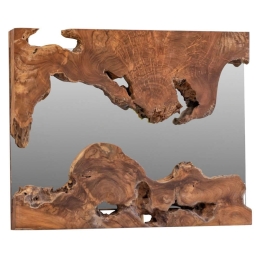 Καθρέπτης HM9361 62x62x5cm Από Μασίφ Ξύλο Τeak Natural Ξύλο,Γυαλί