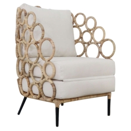 Πολυθρόνα HM9341 60x75x81cm Rattan-Μέταλλο Natural Rattan, Μέταλλο