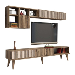 Σύνθεση Τηλεόρασης HM9438.02 180x35x40cm Walnut Μελαμίνη