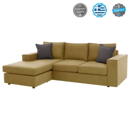 Καναπές Γωνία Monaco HM3257.09 Αναστρέψιμη 240x170x86cm Αλέκιαστο Ύφασμα Gold Ύφασμα
