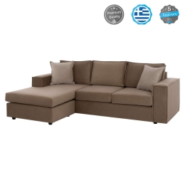 Καναπές Γωνία Monaco HM3257.03 Αναστρέψιμη 240x170x86cm Αλέκιαστο Ύφασμα Brown-Beige Ύφασμα