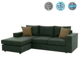 Καναπές Γωνία Monaco HM3257.17 Αναστρέψιμη 240x170x86cm Αλέκιαστο Ύφασμα Green-Olive Ύφασμα