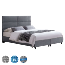 Κρεβάτι Milo HM616.10 Για Στρώμα 160x200cm Βελούδινο Grey Διπλό Βελούδο