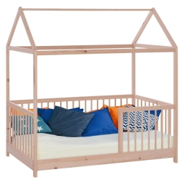 Κρεβάτι Βρεφικό Miko Τ.Montessori HM9286 Με Ουρανό Για Στρώμα 70x140cm Natural Βρεφικό Ξύλο