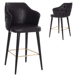 Σκαμπώ Μπαρ Alonzo HM9281.14 50x62x108,5cm Black Ξύλο,Ύφασμα