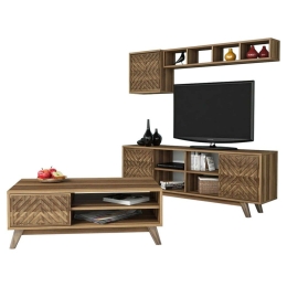 Σύνθεση Σαλονιού (Σετ 2Τμχ) HM11853.01 Walnut Μελαμίνη