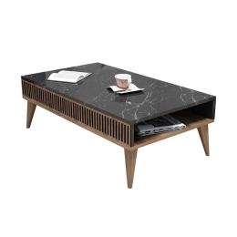 Τραπέζι Σαλονιού HM9505.02 105x60x34,6cm Walnut-Black Μελαμίνη