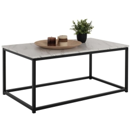 Τραπέζι Σαλονιού Saffron HM8975.12 95x55x43cm Όψη Μαρμάρου White Μελαμίνη,Μέταλλο