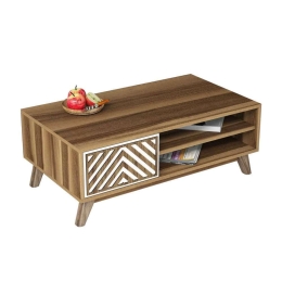 Τραπέζι Σαλονιού Με Ντουλαπάκι HM9502.03 105x60x38,2cm Walnut-White Μελαμίνη