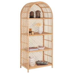 Βιβλιοθήκη HM9552 80x40x182cm Rattan Natural Rattan