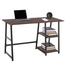 Γραφείο HM9315 Με Μαύρη Μεταλλική Βάση 120x50x73,5cm Walnut