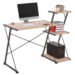 Γραφείο HM9317 Με Μαύρη Μεταλλική Βάση 116x48x89,5cm Oak