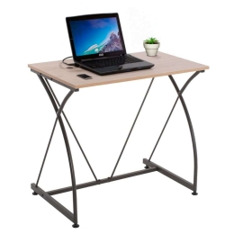 Γραφείο HM9318 Με Μαύρη Μεταλλική Βάση 80x50x73cm Oak