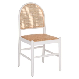 Καρέκλα HM9407.03 43x50x87cm Από Οξιά Rattan White-Beige Rattan,Ξύλο
