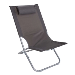 Καρεκλάκι Παραλίας Nalin HM5150.01 48x77,5x72cm Ψηλή Πλάτη Μεταλλικό Με Ύφασμα Grey