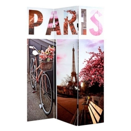 Παραβάν Τρίφυλλο Δύο Όψεων Paris HM273 180x120x2,5cm Σε Καμβά Multi Καμβάς
