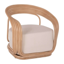 Πολυθρόνα Duchess HM9478 Με Μαξιλάρι 81x59x70cm Από Rattan Natural-Beige Rattan