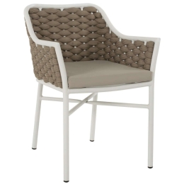 Πολυθρόνα HM5858.02 56x58x76cm Με Σχοινί White-Beige