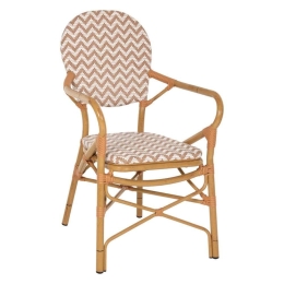 Πολυθρόνα Bamboo Look HM5928.03 55x58x95cm Natural Beige-White