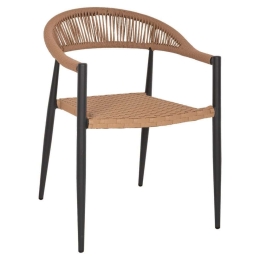 Πολυθρόνα HM5854.12 56x60x78cm Rattan Beige-Anthracite