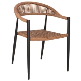 Πολυθρόνα HM5854.15 56x60x78cm Rattan Brown-Black