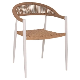 Πολυθρόνα HM5854.11 56x60x78cm Rattan Beige-White