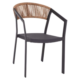 Πολυθρόνα HM5891.01 56x60x81,5cm Beige Rattan Textline Anthracite