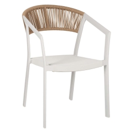 Πολυθρόνα HM5891.02 56x60x81,5cm Beige Rattan Textline White