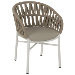 Πολυθρόνα HM5857.02 58x57x78cm Με Σχοινί Beige-White
