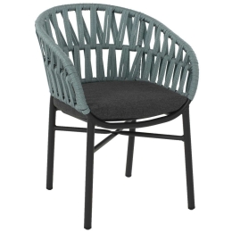 Πολυθρόνα HM5857.04 57x56x78cm Με Σχοινί Green-Black