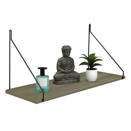 Ράφι Τοίχου Agilan HM9183.12 72x20x27cm Olive-Grey Melamine, Metal