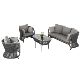 Σαλόνι Κήπου (Σετ 4Τμχ) Aphrodite HM5902.02 & Σχοινί Anthracite 5 Θέσεων